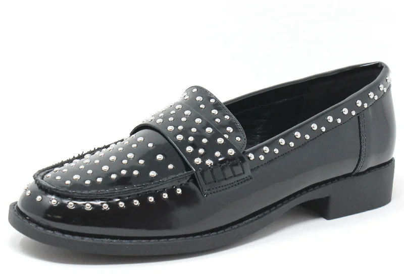 Women's Embroidered Floral Pattern Loafers in Beige for a Spring - Inspired Outfit Silver Studded Loafer