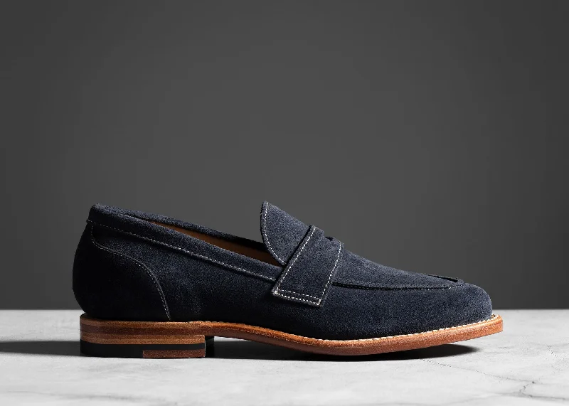 Women's Cashmere - Lined Loafers in Burgundy for Warmth in Winter Clara Penny Loafer Midnight Suede