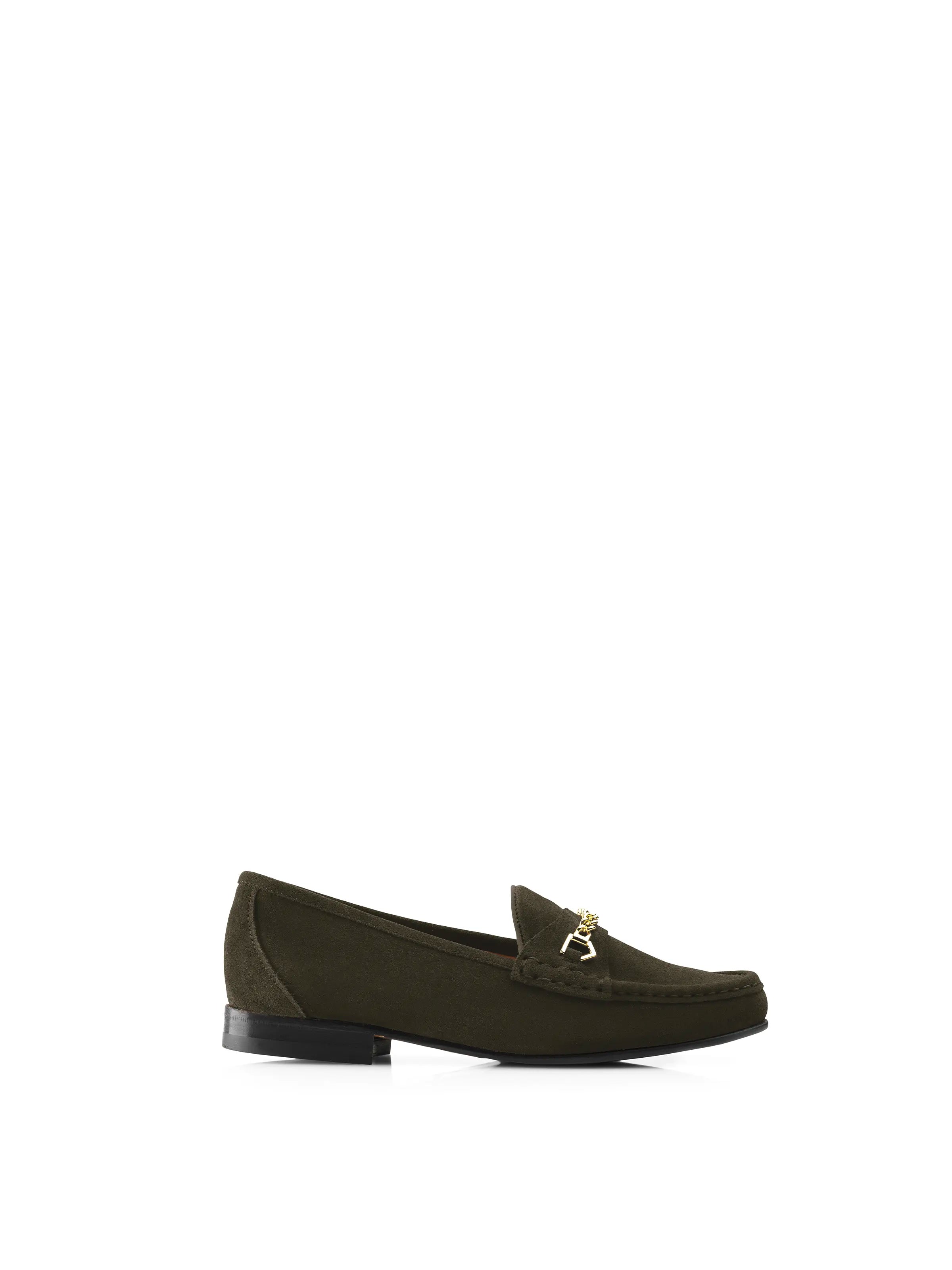 Women's Premium Leather Tassel Loafers in Dark Brown for a Classic Office Look Apsley - Moss Green Suede Women's Premium Leather Tassel Loafers in Dark Brown for a Classic Office Look Apsley - Moss Green Suede