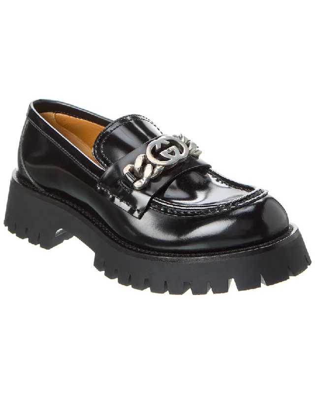 Women's Cashmere - Lined Loafers in Burgundy for Warmth in Winter Gucci Gg Leather Loafer