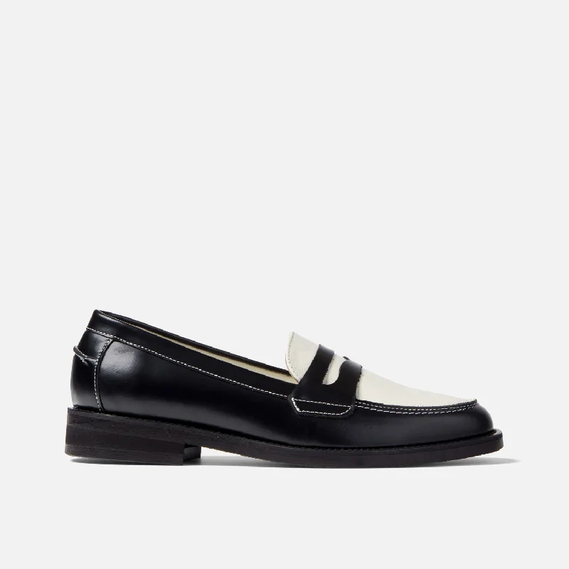 Women's Geometric - Patterned Loafers in Multicolor for a Fashion - Forward Look Wilde Black + White Penny Loafer - Women's