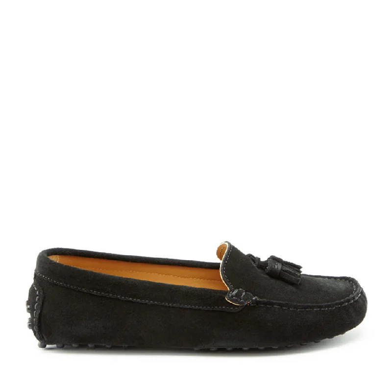 Women's Geometric - Patterned Loafers in Multicolor for a Fashion - Forward Look Women's Tasselled Driving Loafers, black suede