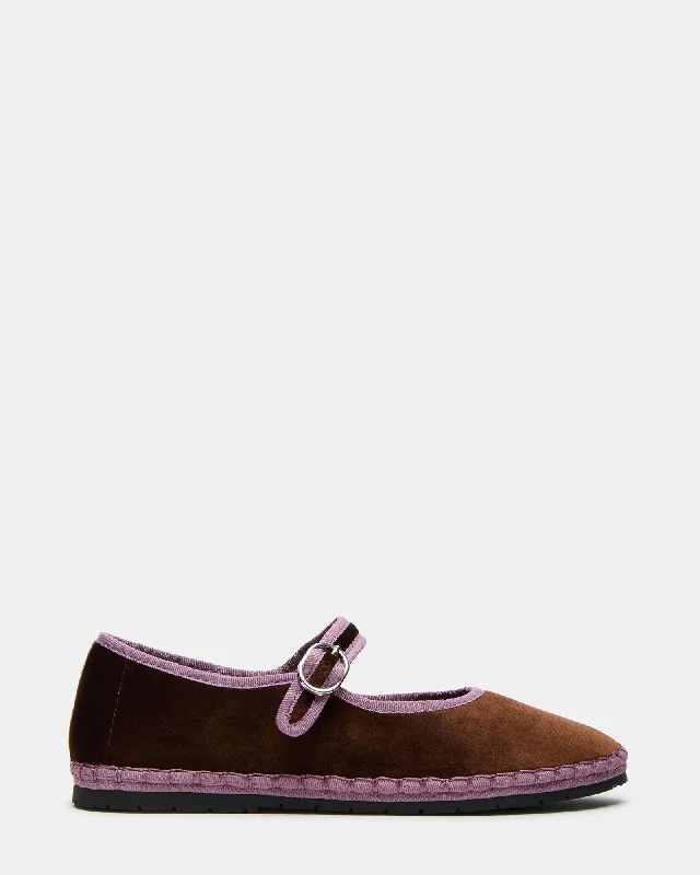 Women's Cashmere - Lined Loafers in Burgundy for Warmth in Winter BONBON BROWN VELVET