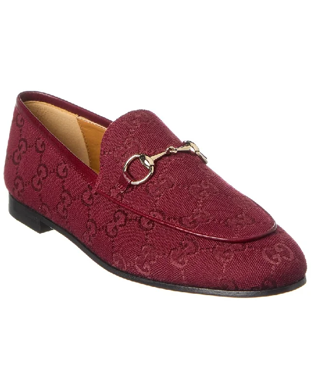Women's Metallic Foil - Finish Loafers in Gold for a Glamorous Night Out Gucci Horsebit Gg Canvas Loafer