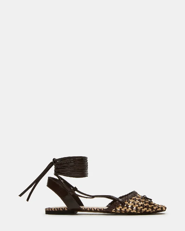 Women's Tassel - Trimmed Loafers with a Low Heel in Olive Green for a Trendy Twist GOSSAMER BROWN LEATHER