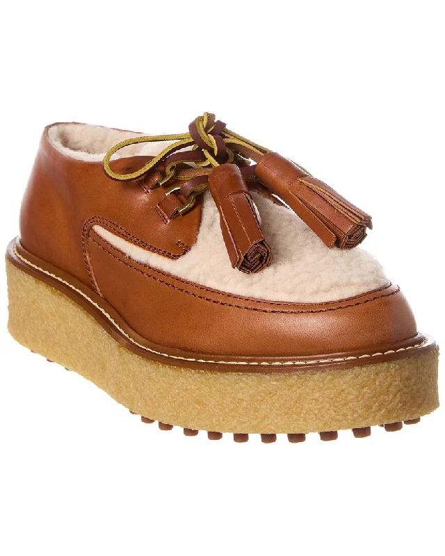 Women's Cashmere - Lined Loafers in Burgundy for Warmth in Winter Tod’S Leather & Shearling Platform Loafer