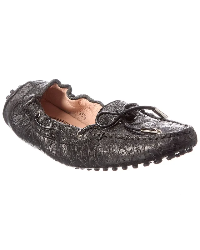 Women's Tassel - Trimmed Loafers with a Low Heel in Olive Green for a Trendy Twist Tod’S Alber Elbaz Suede Loafer Women's Tassel - Trimmed Loafers with a Low Heel in Olive Green for a Trendy Twist Tod’S Alber Elbaz Suede Loafer