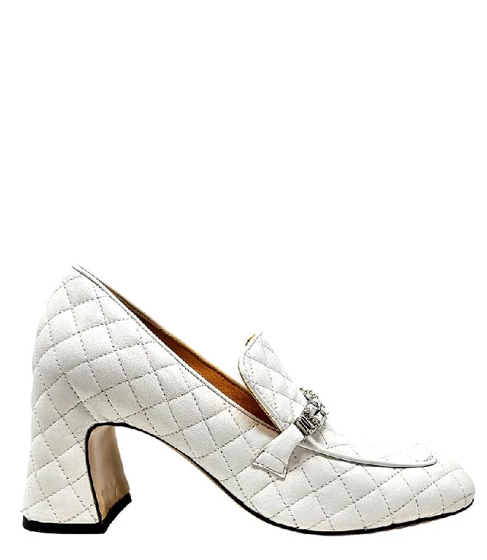 Women's Premium Leather Tassel Loafers in Dark Brown for a Classic Office Look White Leather Quilted Loafer Women's Premium Leather Tassel Loafers in Dark Brown for a Classic Office Look White Leather Quilted Loafer