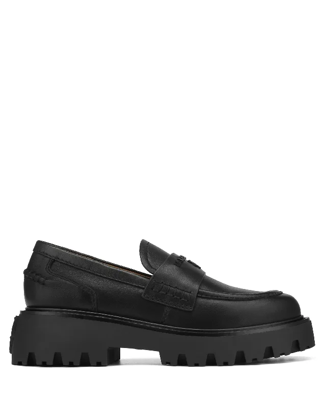 Women's Fur - Lined Loafers in Tan for a Cozy Winter Option Flawed Black Leather