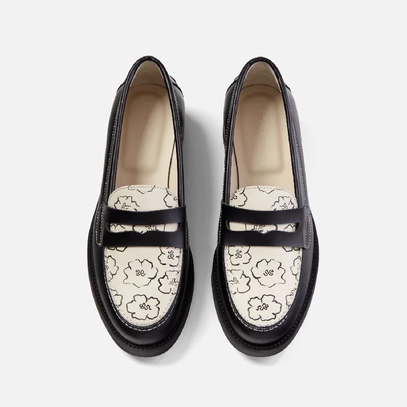 Women's Cashmere - Lined Loafers in Burgundy for Warmth in Winter Wilde Black Sketch Floral Penny Loafer - Women's Women's Cashmere - Lined Loafers in Burgundy for Warmth in Winter Wilde Black Sketch Floral Penny Loafer - Women's