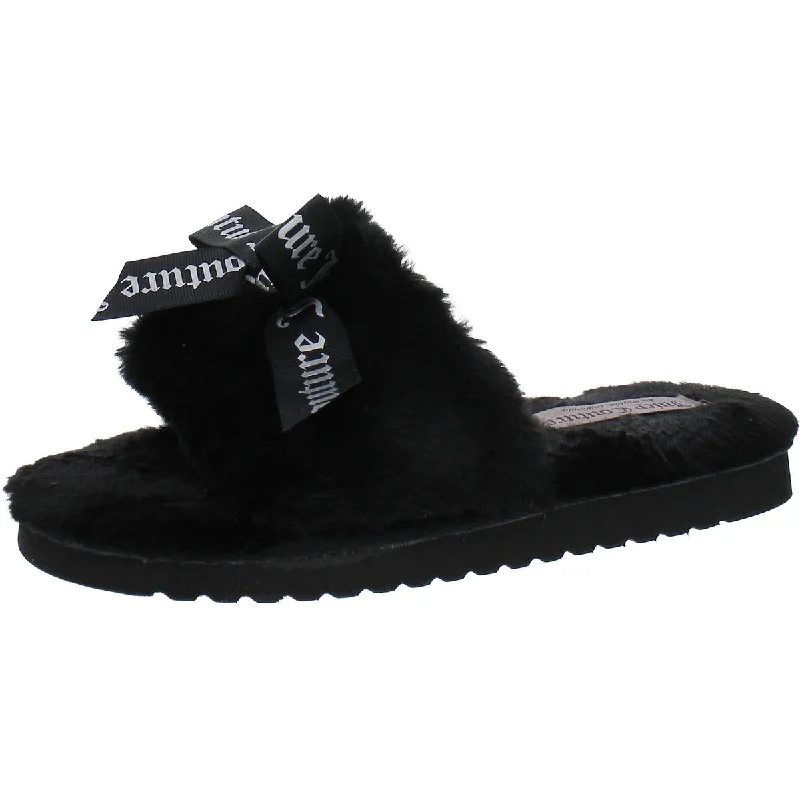 Women's Gel - Cushioned Slippers with a Soft Sole in Blue for All - Day Comfort Women's Gel - Cushioned Slippers with a Soft Sole in Blue for All - Day Comfort Juicy Couture Womens Heirloom Faux Fur Peep-Toe Slide Slippers