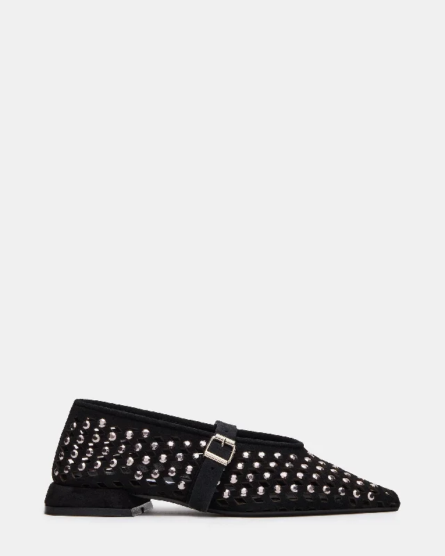 Women's Glitter - Embellished Loafers in Silver for a Sparkly Party Look NICO BLACK SUEDE