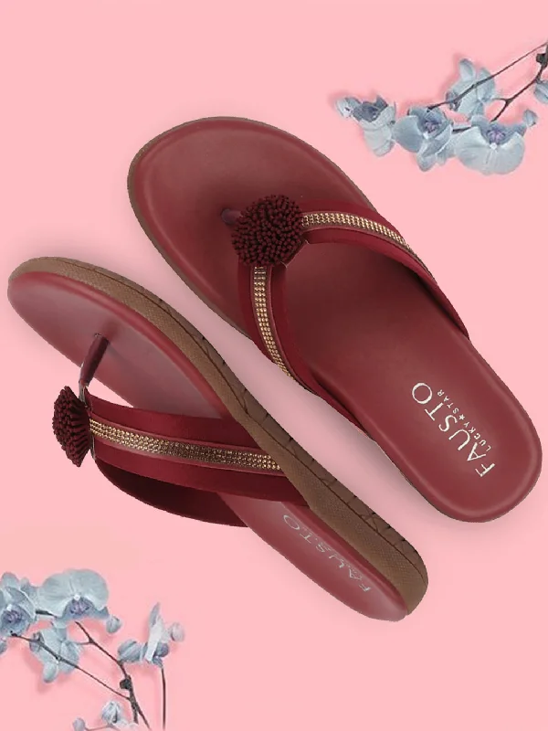 Women's Shearling Lined Slippers with a Fleece Upper in Tan for Ultimate Warmth Women's Shearling Lined Slippers with a Fleece Upper in Tan for Ultimate Warmth Women Cherry Shiny Beads T-Strap Slipper With Cushioned Footbed|Party|Office Wear|Weekend