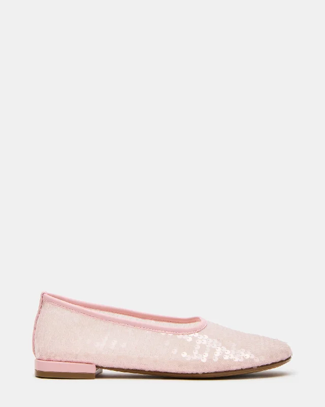 Women's Glitter - Embellished Loafers in Silver for a Sparkly Party Look GARCELLE PINK