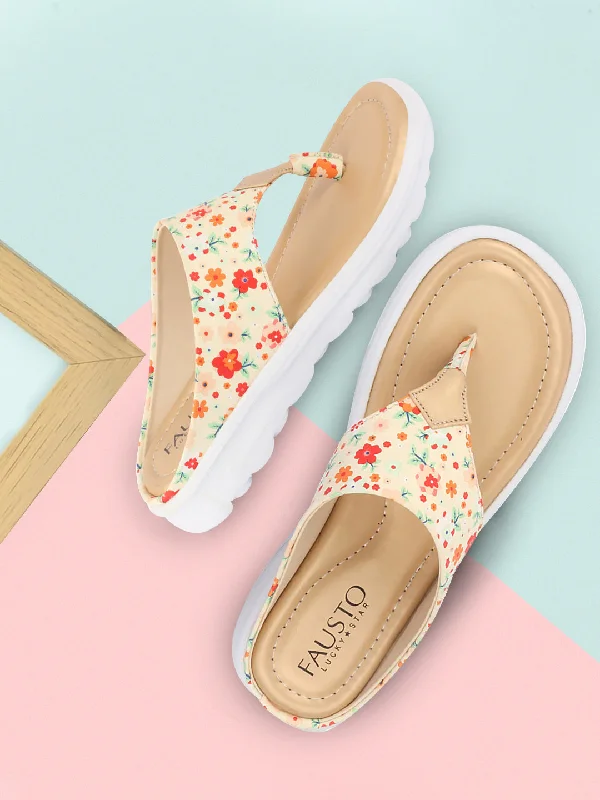 Women's Slippers with a Built - in Heel in Black for a Slightly Elevated Look Women's Slippers with a Built - in Heel in Black for a Slightly Elevated Look Women Beige Comfort Fashion Stylish Floral Print Design Strap Thong Flats Wedges Slipper