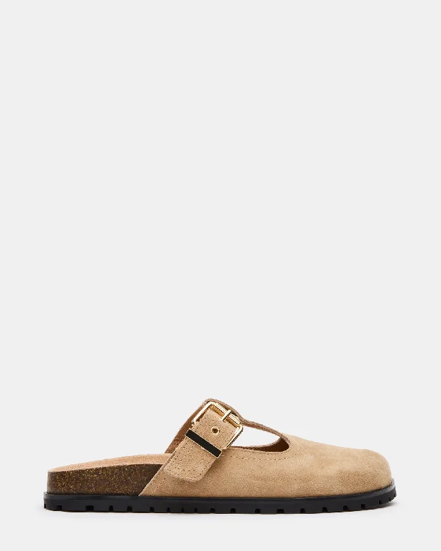 Women's Premium Leather Tassel Loafers in Dark Brown for a Classic Office Look ATTICUS TAUPE SUEDE