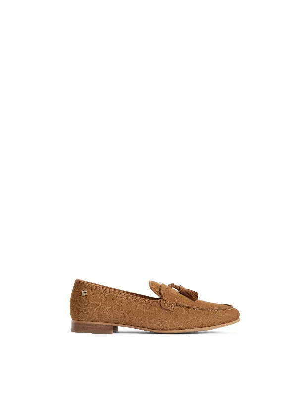 Women's Glitter - Embellished Loafers in Silver for a Sparkly Party Look La Rochelle - Tan Suede