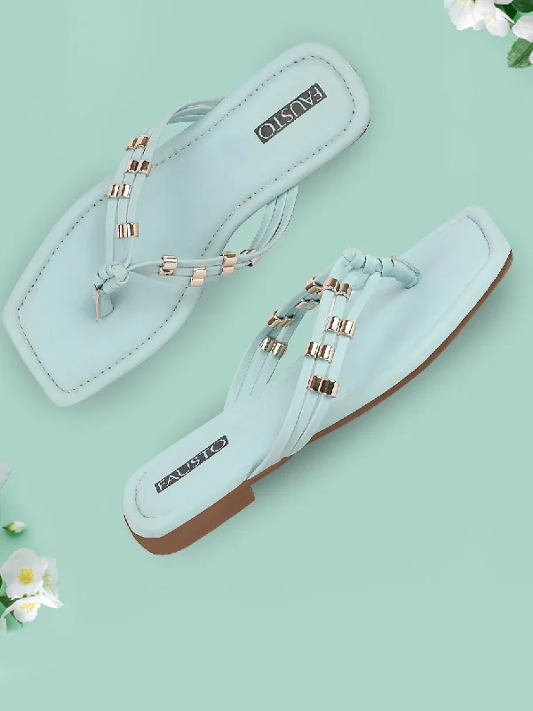 Women's Leather Slippers with a Hand - Stitched Design in Burgundy for Durability Women's Leather Slippers with a Hand - Stitched Design in Burgundy for Durability Women Sky Blue Party Wedding T-Strap Thong Slip On Flats Slippers