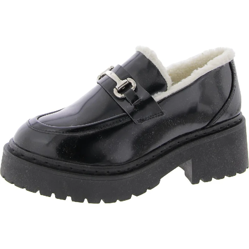 Women's Memory Foam Insole Loafers in Pink for Added Comfort Approach-F Womens Faux Fur Lined Block Heel Loafers