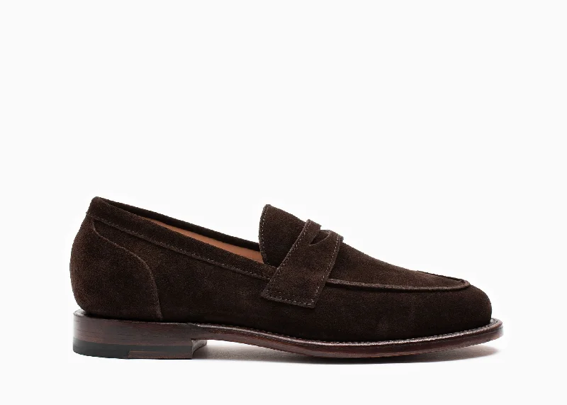 Women's Fur - Lined Loafers in Tan for a Cozy Winter Option Clara Penny Loafer Espresso Suede Women's Fur - Lined Loafers in Tan for a Cozy Winter Option Clara Penny Loafer Espresso Suede