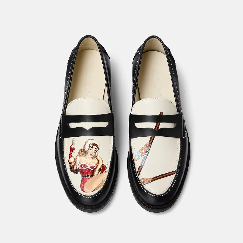 Women's Cashmere - Lined Loafers in Burgundy for Warmth in Winter Wilde Hand-Painted Après-Ski Penny Loafer - Women's Women's Cashmere - Lined Loafers in Burgundy for Warmth in Winter Wilde Hand-Painted Après-Ski Penny Loafer - Women's