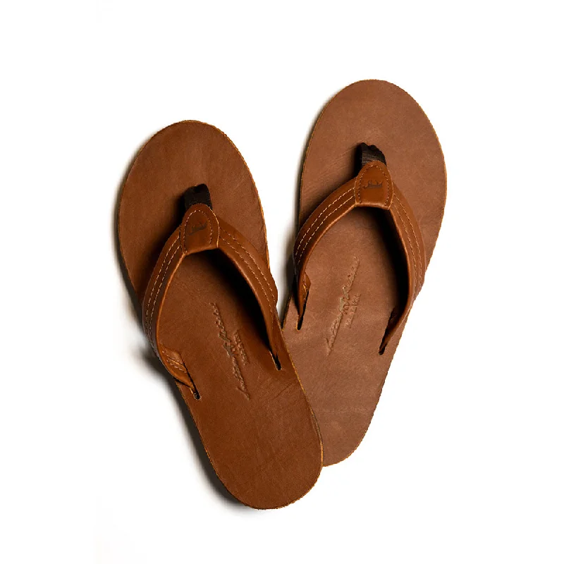 The Maury - Luxury Smooth Leather Sandal in Tobacco