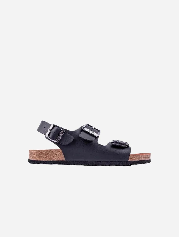 Lima Men's Vegan Footbed Sandals | Black