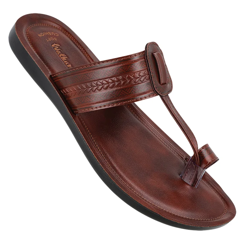 Men's Kolhapuri Chappal  - WG5475 Brown