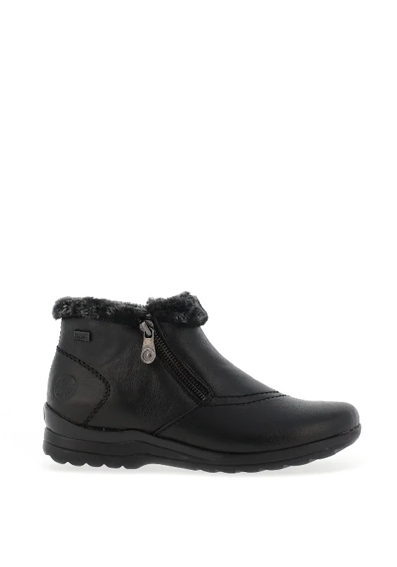 women's knee-high boots women's knee-high bootsRieker Womens Leather Dual Zip Faux Fur Boots, Black