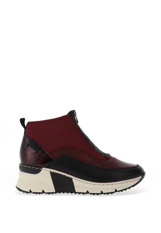 women's Chelsea boots women's Chelsea bootsRieker Womens Zip Front Trainer Boots, Wine