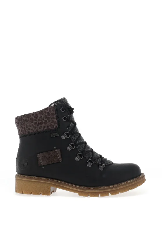 women's waterproof boots women's waterproof bootsRieker Womens Leopard Cuff Laced Boots, Black women's waterproof boots women's waterproof bootsRieker Womens Leopard Cuff Laced Boots, Black
