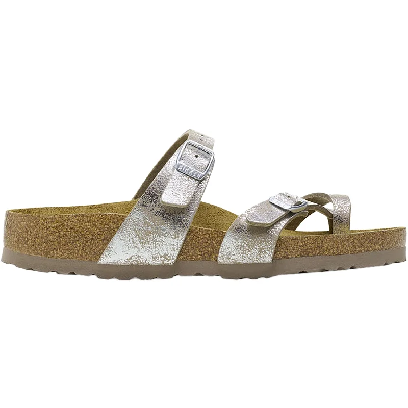 Women's Birkenstock Mayari Washed Taupe/Silver Birki Synthetic