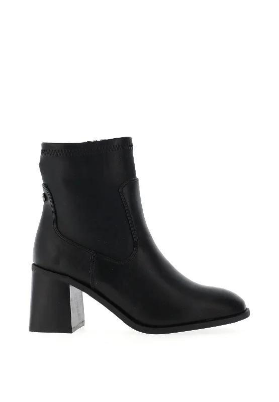 women's leather boots women's leather bootsXti Faux Leather Block Heel Boots, Black