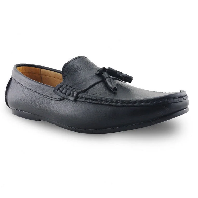 Comfy Tassel Loafer Wrinkle Soft Black