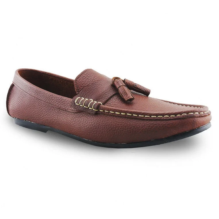 Comfy Tassel Loafer Wrinkle Soft Brown