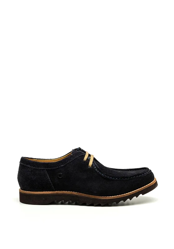 Base London Becker Suede Deck Shoe, Navy