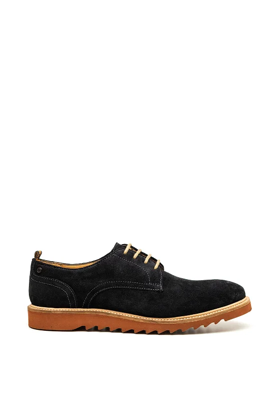 Base London Coby Suede Brogue Shoes, Navy