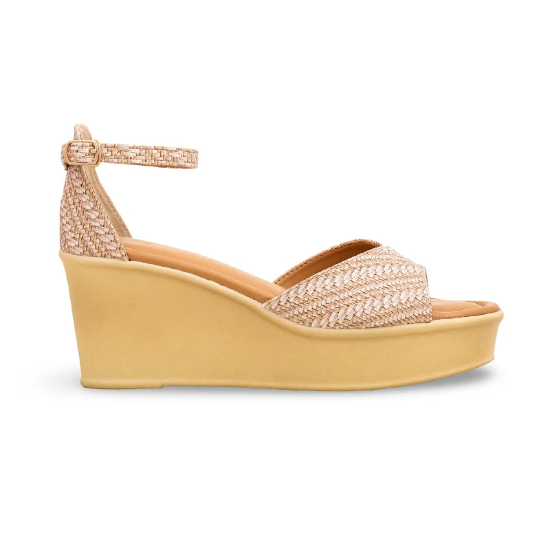 Men's sandals with a durable outer soleBeige Formal Sandal PU0093