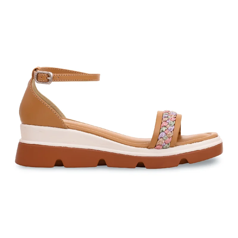 Men's sandals with a rubber sole for tractionBeige Formal Sandal PU0194