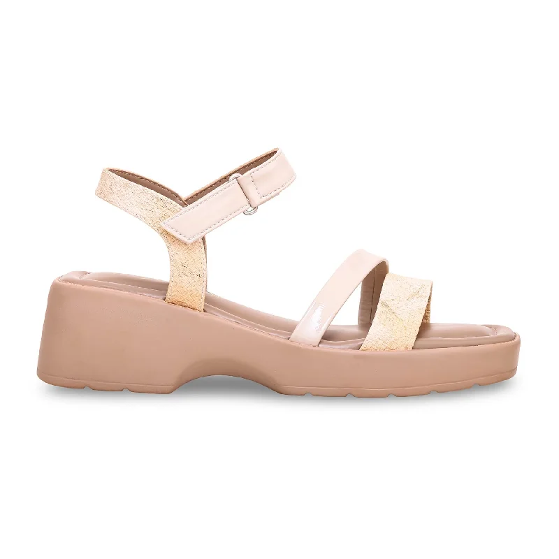 Men's sandals with a flexible sole for easy movementBeige Formal Sandal PU0260