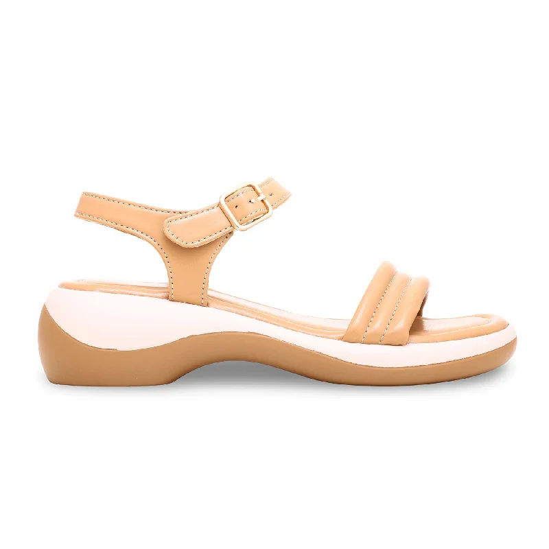 Flip - flop style men's sandals for beach wearBeige Formal Sandal PU0301