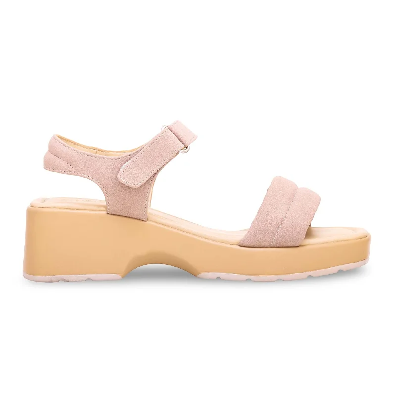 Men's sandals with a rubber sole for tractionBeige Formal Sandal PU0314