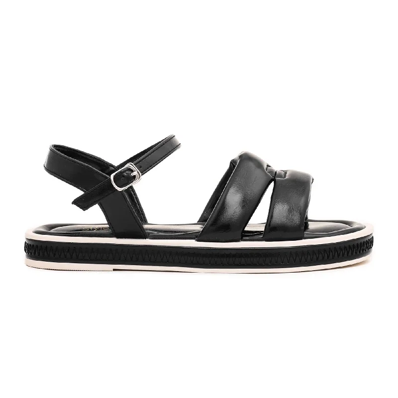 Men's sandals with a contrast stitching detailBlack Formal Sandal FR5193