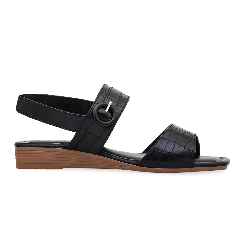 Men's sandals with a buckle closureBlack Formal Sandal FR5286
