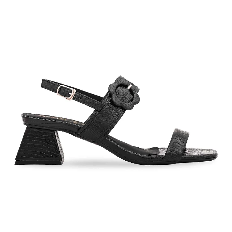 Men's leather sandals with an adjustable strapBlack Formal Sandal FR5315