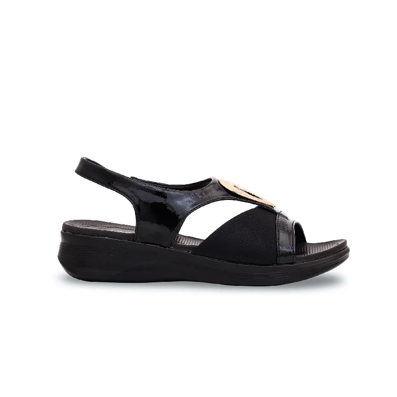 Men's sandals with a toe post designBlack Formal Sandal PU0227