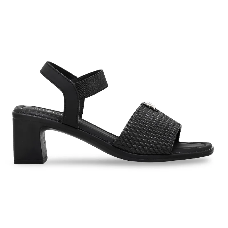 Men's sandals with a wide strap for supportBlack Formal Sandal PU0288