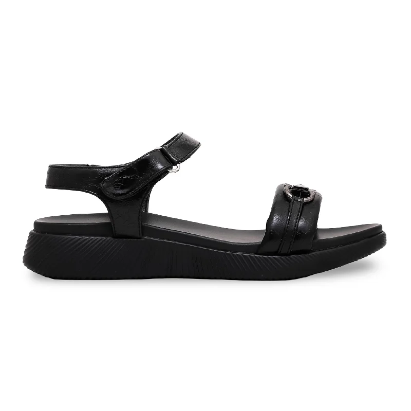 Men's sandals with a flexible sole for easy movementBlack Formal Sandal PU0294