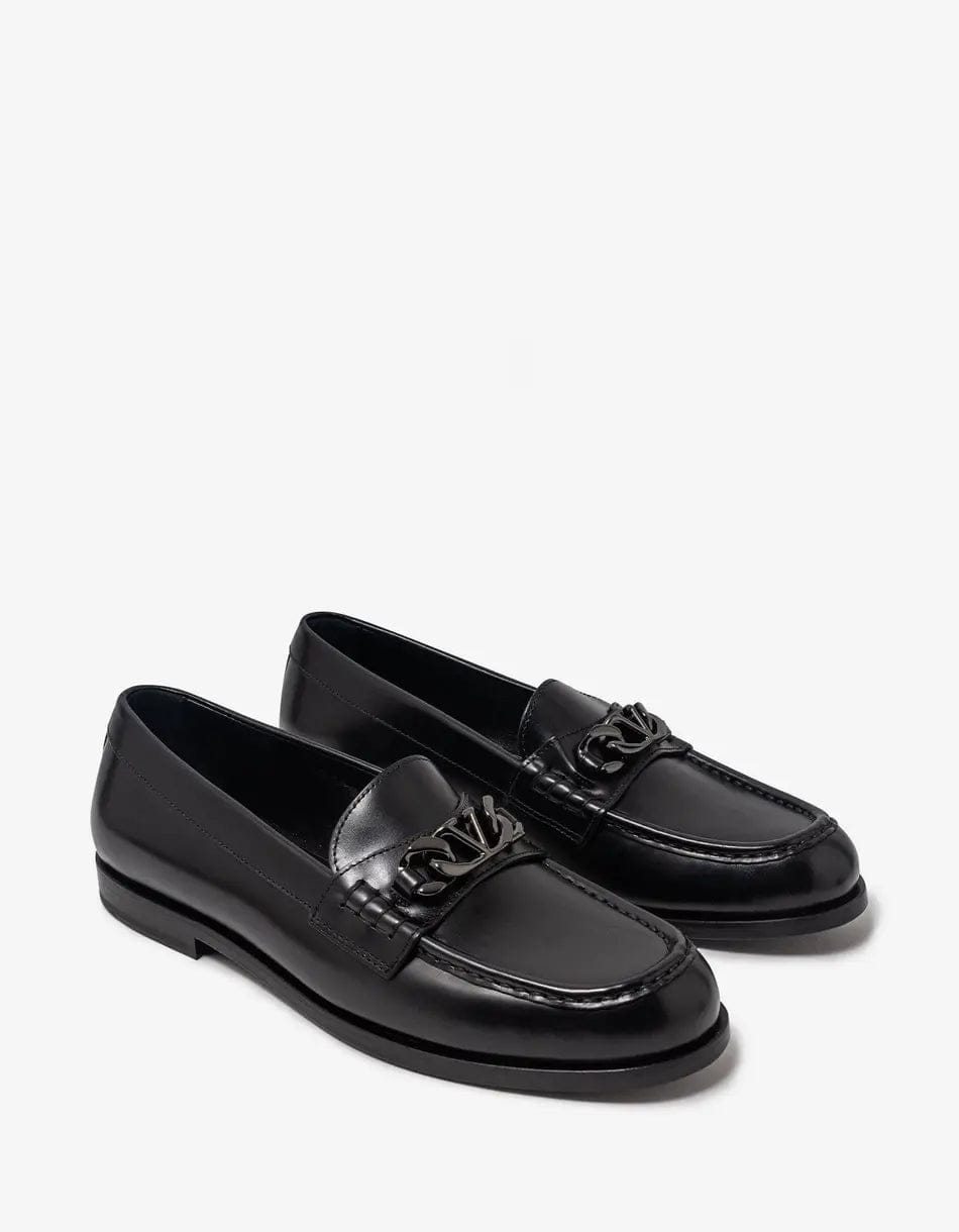 Valentino Garavani Black VLogo Chain Loafers