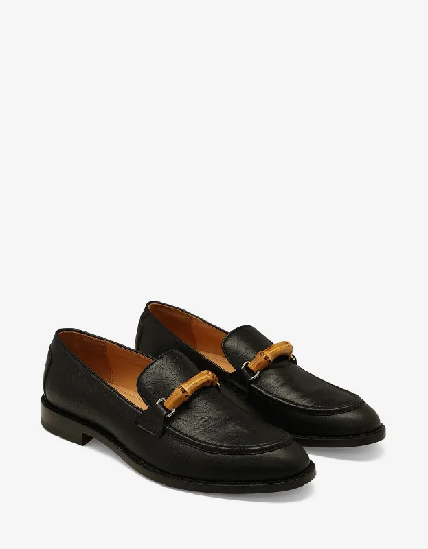 Casablanca Black Embossed Leather Loafer